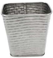 Tablecraft Brickhouse Stainless Steel with Embossed Brick Pattern Tapered Square Fry Cup, 4 x 4 x 3.5 inch