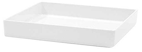 Tablecraft Melamine White Contemporary Straight Sided Bowl, 10 x 10 x 1.5 inch