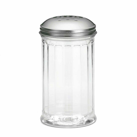 Tablecraft Stainless Steel Perforated Top Plastic Shaker, 12 Ounce -- 24 per case