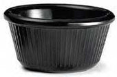 Tablecraft Melamine Round Black Fluted Ramekin, 1 Ounce -- 12 per case.