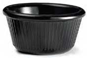 Tablecraft Melamine Round Black Fluted Ramekin, 1 Ounce -- 12 per case.