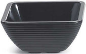 Tablecraft Melamine Black Square Ribbed Ramekin, 3 Ounce -- 12 per case.