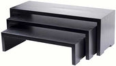 Tablecraft Cascade Risers Black Painted Wood Riser Set -- 1 set