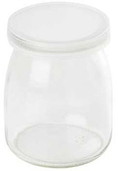 Tablecraft Glass Single Serve Jar with Lid, 6 Ounce Capacity - 12 count per pack -- 1 pack per case.