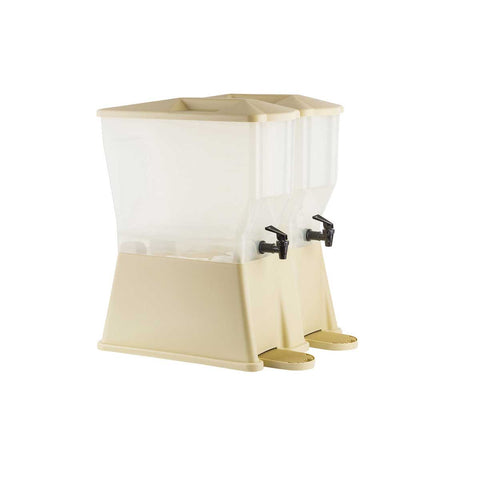 Tablecraft Slimline Twin Almond Beverage Dispenser, 3 Gallon