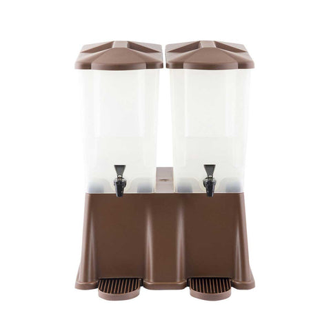 Tablecraft Slimline Twin Brown Beverage Dispenser, 3 Gallon