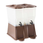 Tablecraft Slimline Twin Brown Beverage Dispenser, 3 Gallon