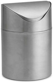 Tablecraft Brushed Stainless Steel Mini Waste Basket, 4¾ x 4¾ x 7 inch