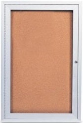 Quartet Contour Fabric Bulletin Board, 36 x 24, Gray Surface, Black Plastic Frame
