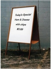 American Metalcraft Mahogany Rubber Wood Medium Sandwich Board, 21 1/2 x 2 1/4 x 33 1/2 inch.