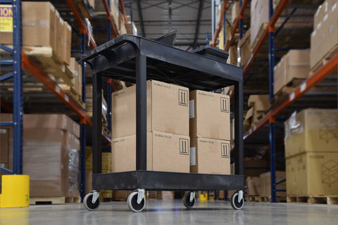 Luxor Black Two 32 x 18 inch Tub Shelves Cart