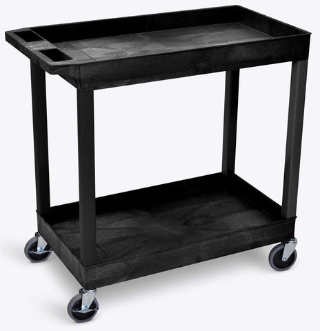 Luxor Black Two 32 x 18 inch Tub Shelves Cart