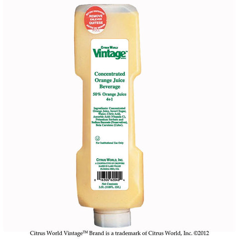 Vintage Concentrate Orange Juice Beverage, 3.5 Liter -- 3 per case.