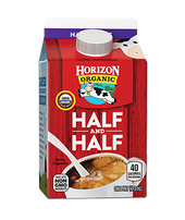 WhiteWave Horizon Organic Ultra Pasteurized Half and Half, 16 Ounce -- 12 per case.