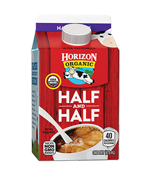 WhiteWave Horizon Organic Ultra Pasteurized Half and Half, 16 Ounce -- 12 per case.