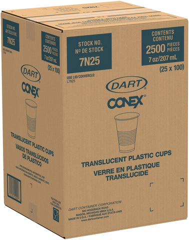 Dart Conex® CUP PLASTIC TRANSLUCENT 7 OZ