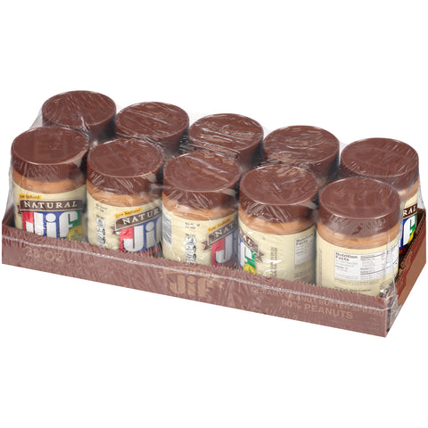 Jif Natural Creamy Peanut Butter, 28 Ounce -- 10 per case.