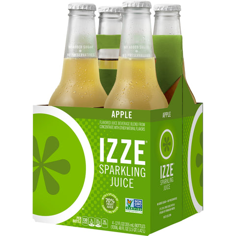 Izze JUICE APPLE SPARKLING GLASS BOTTLE