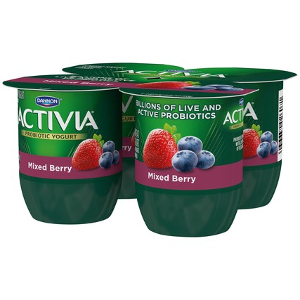 Activia Mixed Berry Probiotic Yogurt, 4 Ounce -- 24 per case.