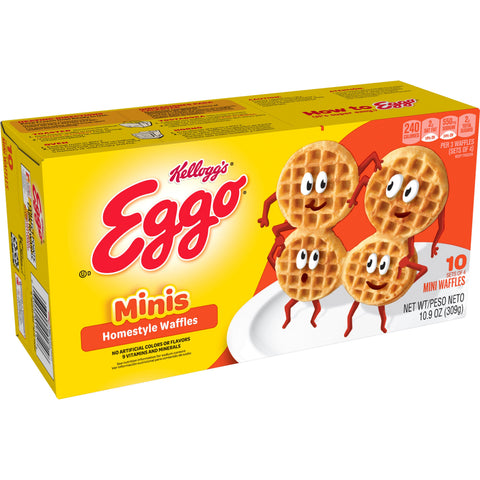 Kelloggs Eggo Minis Homestyle Waffles, 10.9 Ounce -- 8 per case.