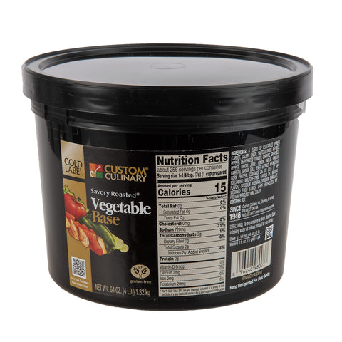 Custom Culinary® Savory Roasted® Vegetable Base, No MSG Added, Vegan 4 x 5 lb.