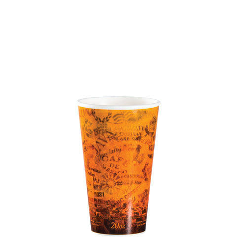 Dart Foam Hot/Cold Cups, 20oz, Brown/Black, 500/Carton