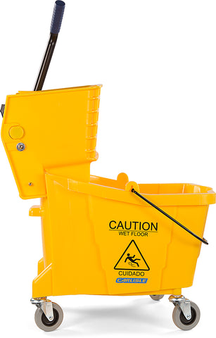Mop Bucket W/ Side Press Wringer Yellow 35 Qt