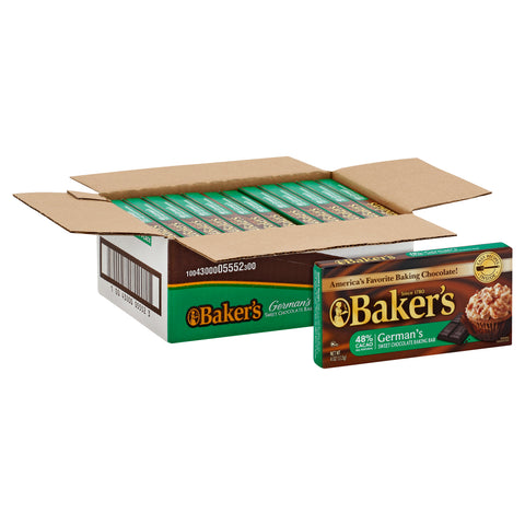 Bakers German Sweet Chocolate Baking Bar, 4 Ounce -- 12 per case.