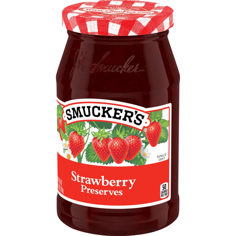 Smuckers Strawberry Preserves, 18 Ounce -- 12 per case.