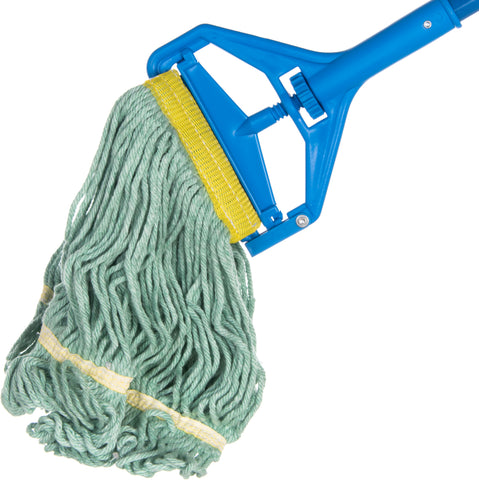 Flo-Pac® MOP HEAD SMALL LOOPED-END W/ YELLOW BAND GREEN