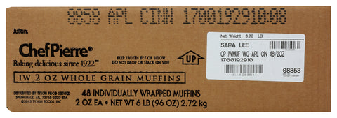 Chef Pierre MUFFIN APPLE CINNAMON WHOLE GRAIN IW