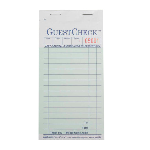 Guestcheck 2 Part W/ Carbon Copy 3.5x6.75