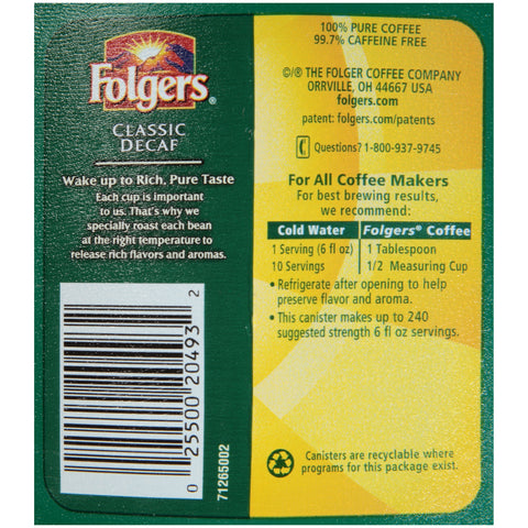 Folgers® COFFEE CLASSIC ROAST DECAF