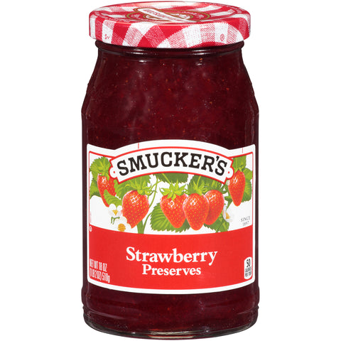Smuckers Strawberry Preserves, 18 Ounce -- 12 per case.