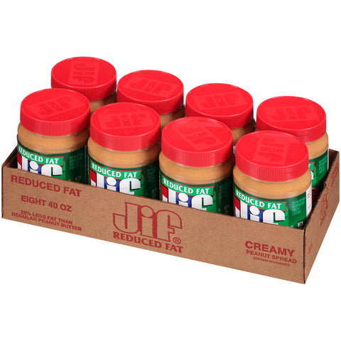 Jif Reduced Fat Creamy Peanut Butter, 40 Ounce -- 8 per case.