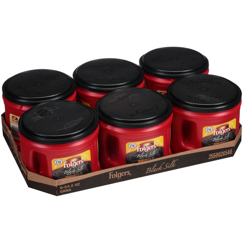 Coffee Caffeinated Ground Black Silk Canister