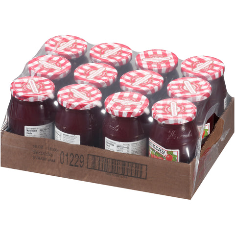 Smuckers Seedless Strawberry Jam, 18 Ounce -- 12 per case.