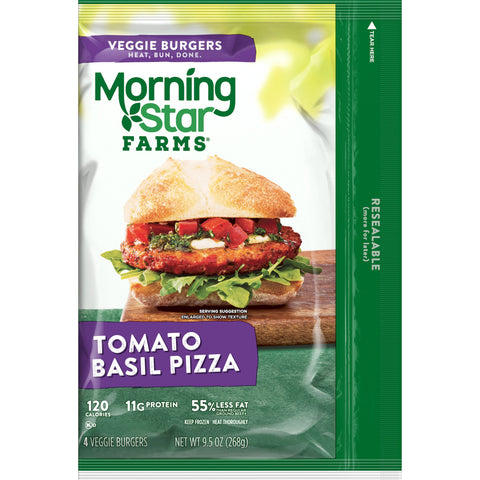 Morningstar Farms Tomato and Basil Pizza Veggie Burger, 9.5 Ounce -- 8 per case.