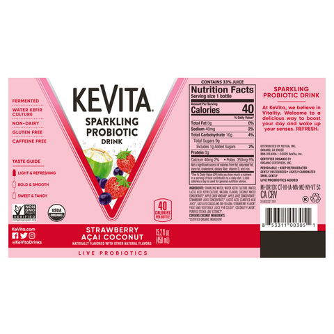 Kevita DRINK ORANGE STRAWBERRY/ACAI/COCONUT SPARKLING