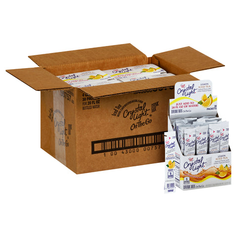 Krafts Crystal Light On The Go Iced Tea Drink 20 Ounce, 30 per pack -- 4 packs per case.