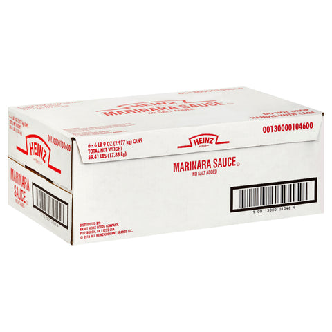 Heinz No Salt Added Marinara Sauce, 105 Ounce -- 6 per case.