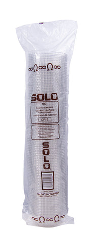 Solo® LID PLASTIC DOME CLEAR FLAT 16 OZ