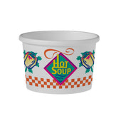 Solo® CONTAINER PAPER FOOD DOUBLE POLY COMBO W/ LID 8 OZ