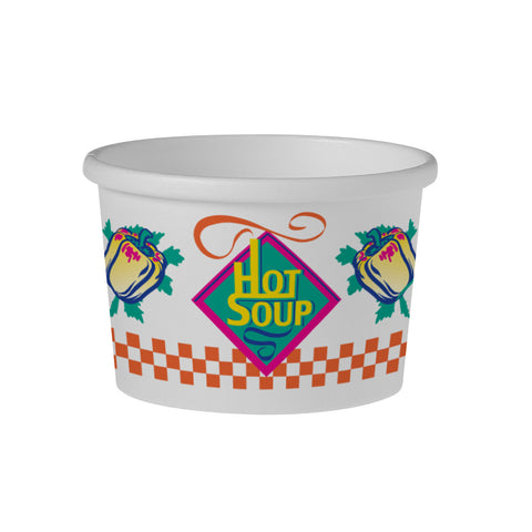 Solo® CONTAINER PAPER FOOD DOUBLE POLY COMBO W/ LID 8 OZ