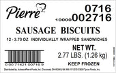 Sandwich Sausage Biscuit 3.7 Oz 0716