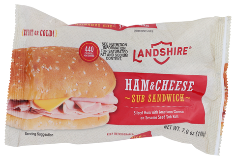 Landshire® SANDWICH HAM & CHEESE SUB IW 8