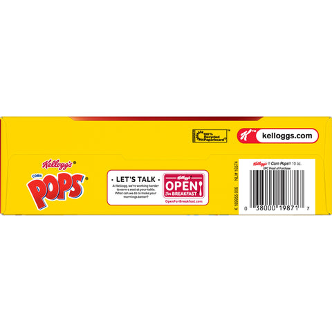 Kelloggs Corn Pops Cereal, 10 Ounce -- 16 per case.