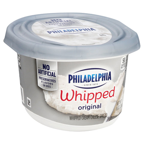 Kraft Philadelphia Whipped Plain Cream Cheese Spread, 8 Ounce -- 12 per case.