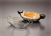 American MetalCraft BASKET OVAL WIRE W/ RAMEKIN HOLDER MESH BOTTOM CHROME 11X8X3.25