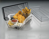 American MetalCraft BASKET SERVING WIRE BLACK RECTANGLE W/ GRID BOTTOM 9X6X2.5
